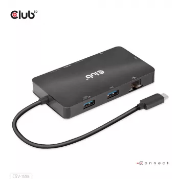 HUB CLUB3D USB Gen2 Type-C a Dual DisplayPort 4k60Hz 7-en-1