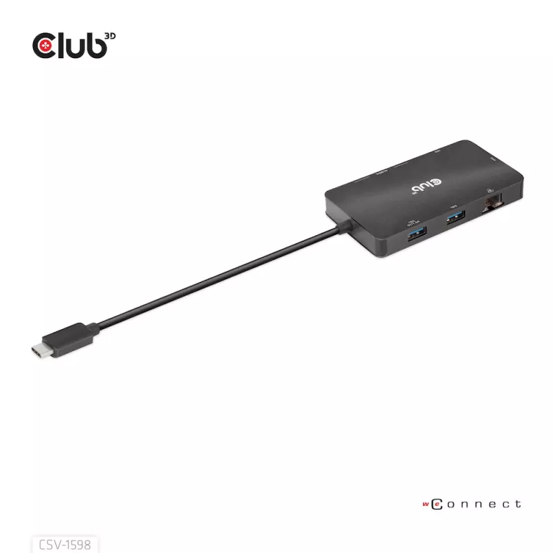 HUB CLUB3D USB Gen2 Type-C a Dual DisplayPort 4k60Hz 7-en-1