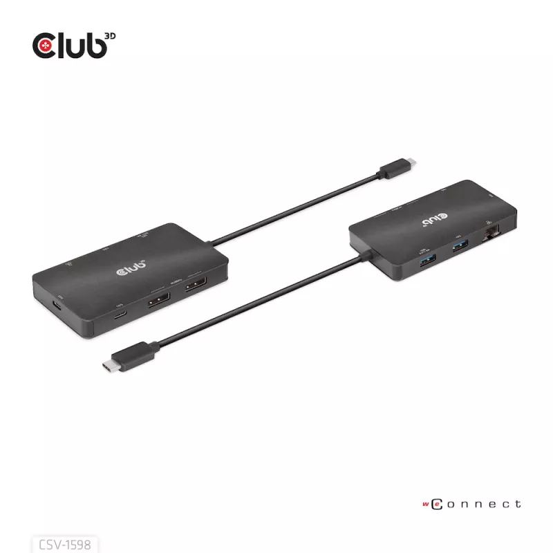 HUB CLUB3D USB Gen2 Type-C a Dual DisplayPort 4k60Hz 7-en-1