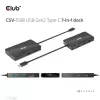 HUB CLUB3D USB Gen2 Type-C a Dual DisplayPort 4k60Hz 7-en-1