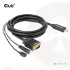 Club 3D CAC-1712 cable de HDMI a VGA M/M con alimentación Micro-USB y audio de 3,5 mm, 2 m (6,56 ft), 28AWG