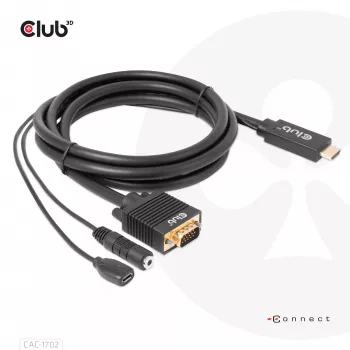 Cable CLUB3D HDMI a VGA M/M 2m 28AWG