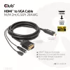 Club 3D CAC-1712 cable de HDMI a VGA M/M con alimentación Micro-USB y audio de 3,5 mm, 2 m (6,56 ft), 28AWG