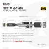 Club 3D CAC-1712 cable de HDMI a VGA M/M con alimentación Micro-USB y audio de 3,5 mm, 2 m (6,56 ft), 28AWG