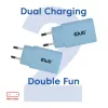 Cargador USB-C CLUB3D pack de 2 30 vatios blanco, interior, AC, azul