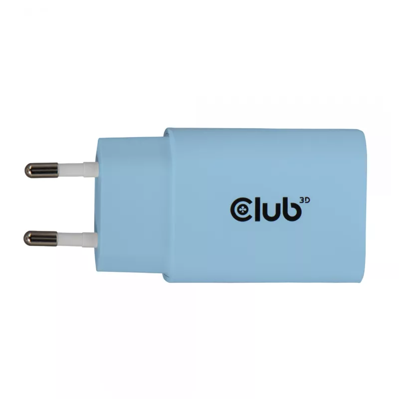 Cargador USB-C CLUB3D pack de 2 30 vatios blanco, interior, AC, azul
