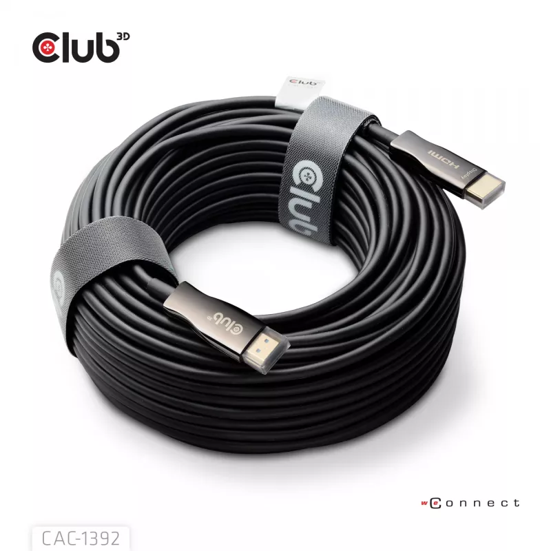 Cable AOC híbrido CLUB3D HDMI™ 8K60Hz/4K120Hz 30m / 98,42 ft, 30 m, HDMI tipo A (estándar), HDMI tipo A (estándar), 48 Gbit/s, negro