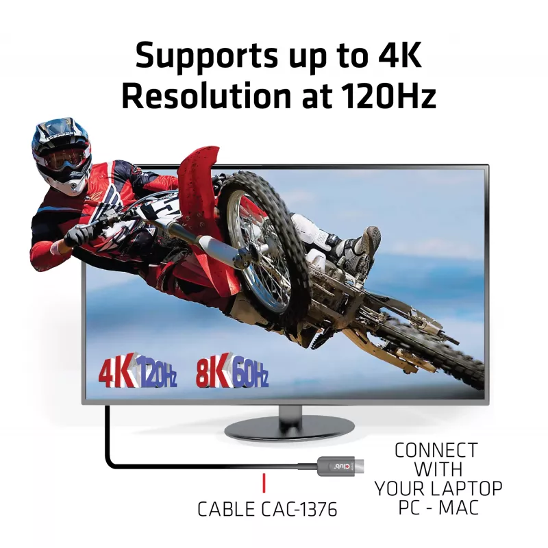 Cable AOC certificado CLUB3D Ultra High Speed HDMI™ 4K120Hz/8K60Hz unidireccional M/M 10m