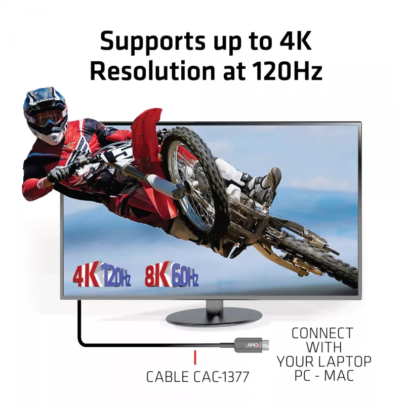 Cable AOC certificado CLUB3D Ultra High Speed HDMI™ 4K120Hz/8K60Hz unidireccional M/M 15m