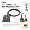 Club 3D CAC-1720 adaptador de VGA y USB Type-A a HDMI con pigtail M/H, 0,6 m (1,97 ft), 28AWG, negro