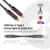 Cable de fibra óptica activa CLUB3D USB Gen 2 Type C A/V unidireccional M/M 20 m