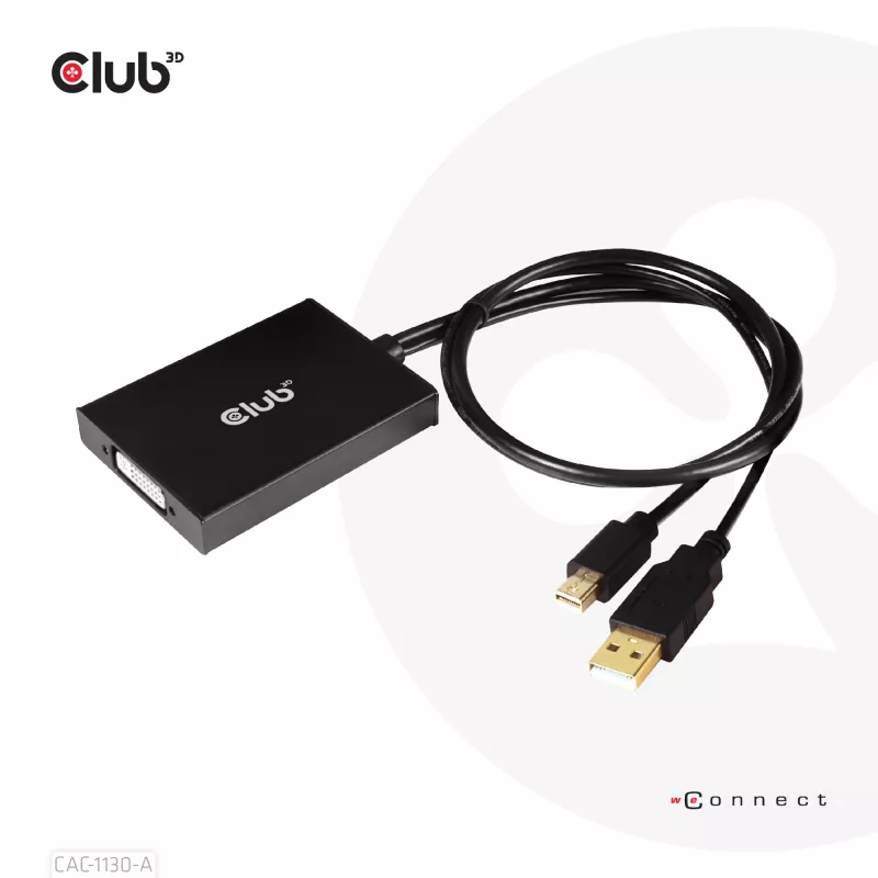 Adaptador activo CLUB3D Mini DisplayPort a Dual Link DVI, versión HDCP OFF para Apple Cinema Displays