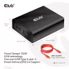 Cargador de viaje CLUB3D 132W tecnología GaN, cuatro puertos USB Type-A y -C, compatibilidad con Power Delivery (PD) 3.0