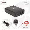 Cargador de viaje CLUB3D 132W tecnología GaN, cuatro puertos USB Type-A y -C, compatibilidad con Power Delivery (PD) 3.0
