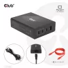 Cargador de viaje CLUB3D 132W tecnología GaN, cuatro puertos USB Type-A y -C, compatibilidad con Power Delivery (PD) 3.0