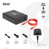 Cargador de viaje CLUB3D 132W tecnología GaN, cuatro puertos USB Type-A y -C, compatibilidad con Power Delivery (PD) 3.0