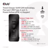 Cargador de viaje CLUB3D 132W tecnología GaN, cuatro puertos USB Type-A y -C, compatibilidad con Power Delivery (PD) 3.0