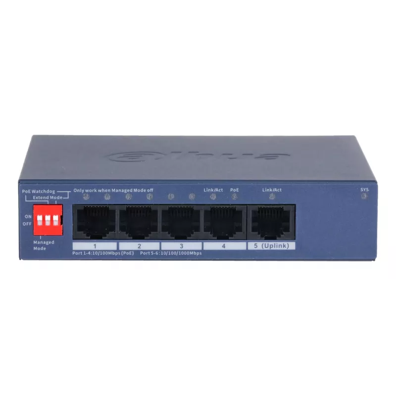 Dahua Technology CS4005-4ET1GT-36 switch de red gestionado L2 Gigabit Ethernet (10/100/1000) Power over Ethernet (PoE) azul
