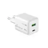 Cargador de interior USB-C 45W AC MediaRange MRMA113-2 para smartphone y tablet, blanco, entrada 100–240 V