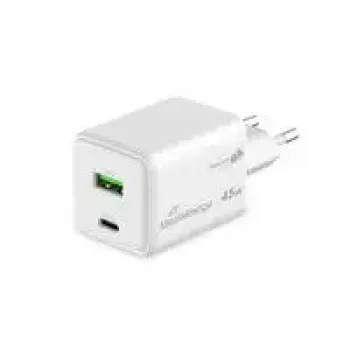 Cargador de interior USB-C 45W AC MediaRange MRMA113-2 para smartphone y tablet, blanco, entrada 100–240 V