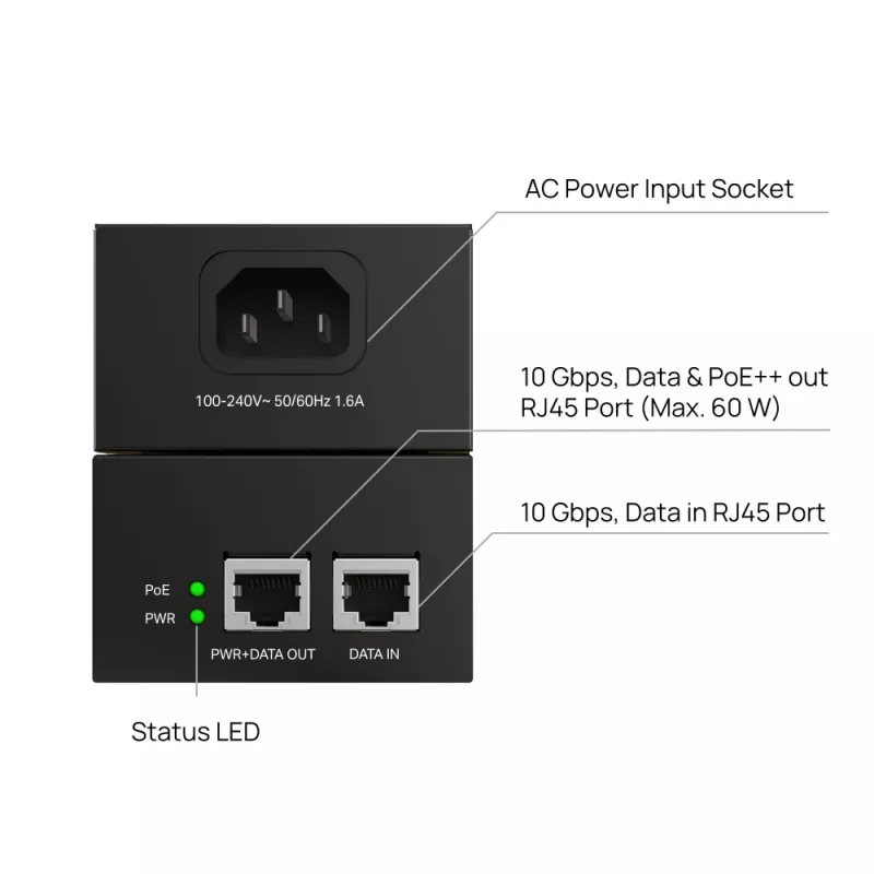 Adaptador PoE TP-Link POE370S 10 Gigabit Ethernet