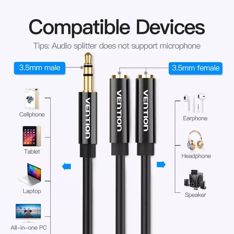 Vention BBSBY cable divisor de audio de 0,3 m