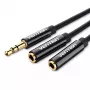 Cable divisor estéreo Vention conector jack de 3,5 mm macho a 2x conector jack de 3,5 mm hembra 0,3m negro ABS