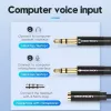 Cable adaptador de audio Vention 2×3,5 mm macho a conector hembra de 3,5 mm de 4 polos, 0,3 m, negro