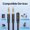 Cable adaptador de audio Vention 2×3,5 mm macho a conector hembra de 3,5 mm de 4 polos, 0,3 m, negro
