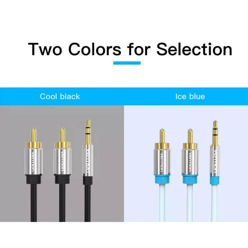 Cable de audio Vention 3,5 mm TRRS (macho) a 2×RCA (macho), 2 m, negro