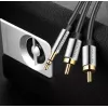 Cable de audio Vention 3,5 mm TRRS (macho) a 2×RCA (macho), 2 m, negro