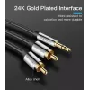 Cable de audio Vention 3,5 mm TRRS (macho) a 2×RCA (macho), 2 m, negro