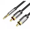 Cable de audio Vention 3,5 mm TRRS (macho) a 2×RCA (macho), 2 m, negro