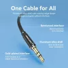 Cable de audio Vention de 3,5 mm, macho a macho, 0,5 m, negro, aleación de aluminio