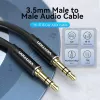Cable de audio Vention de 3,5 mm, macho a macho, 0,5 m, negro, aleación de aluminio