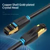 Cable de red Vention Cat.8 SFTP 0,5 m negro RJ-45 con recubrimiento de oro