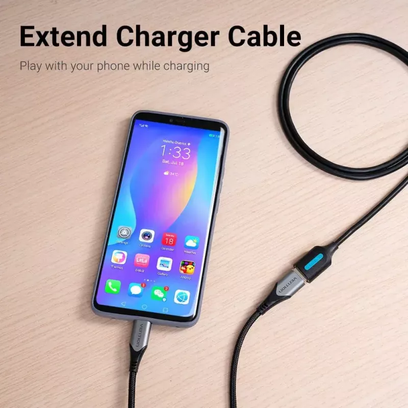 Vention USB 2.0 A macho a A hembra cable de extensión 1M negro PVC tipo
