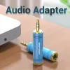 Adaptador de audio Vention de jack de 3,5 mm macho a jack de 6,5 mm hembra, azul, acabado metálico