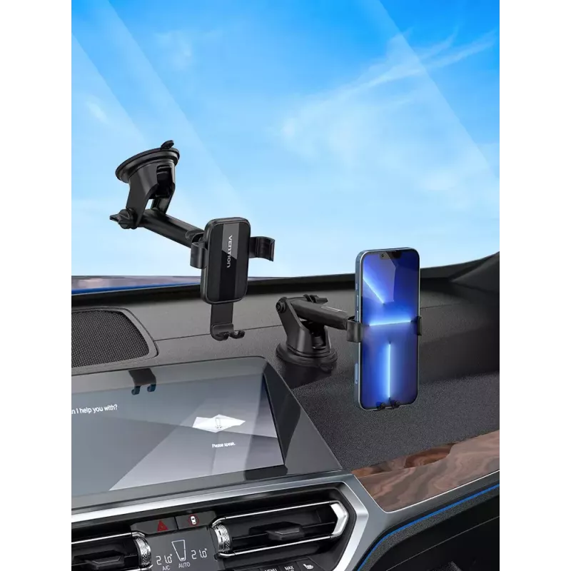 Vention KCOB0 soporte de coche para teléfono con sujeción automática y ventosa, tipo cuadrado, negro