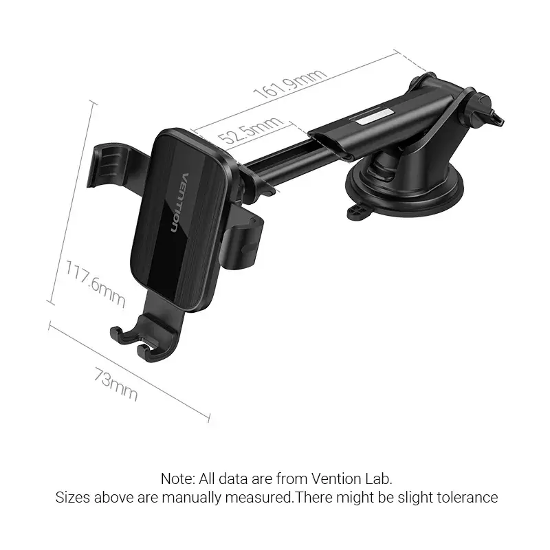 Vention KCOB0 soporte de coche para teléfono con sujeción automática y ventosa, tipo cuadrado, negro