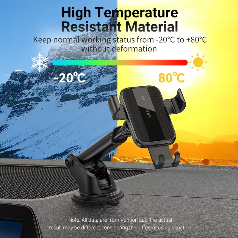 Vention KCOB0 soporte de coche para teléfono con sujeción automática y ventosa, tipo cuadrado, negro