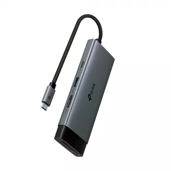 Hub USB Type-C TP-Link UH7021C — HDMI, USB 3.2 Gen1, USB 2.0, SD/microSD, 5000 Mbit/s, aluminio negro