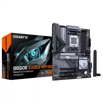 GIGABYTE B650E EAGLE WIFI6E placa base - CPUs AMD Ryzen serie 9000, VRM de 8+2+2 fases, hasta 8200MHz DDR5 (OC), 1xPCIe 5.0 + 2xPCIe 4.0 M.2, 2.5GbE LAN, WIFI 6E, USB 3.2 Gen 2