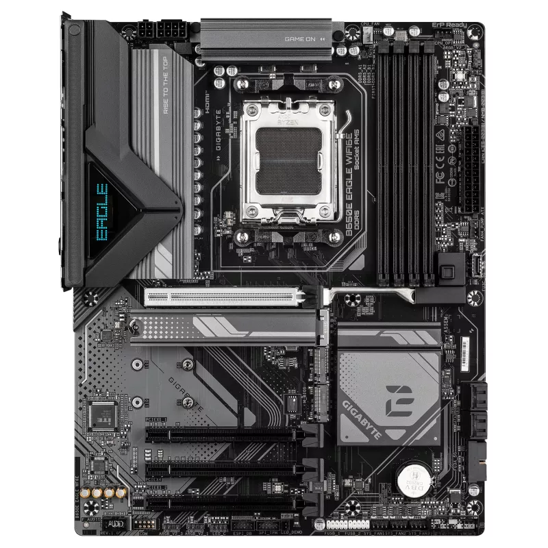 GIGABYTE B650E EAGLE WIFI6E placa base - CPUs AMD Ryzen serie 9000, VRM de 8+2+2 fases, hasta 8200MHz DDR5 (OC), 1xPCIe 5.0 + 2xPCIe 4.0 M.2, 2.5GbE LAN, WIFI 6E, USB 3.2 Gen 2