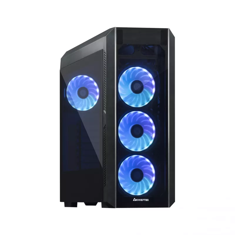 Chieftec Scorpion 3 GL-03B-OP caja Midi Tower, ATX/MicroATX/Mini-ITX, negra, RGB, paneles de cristal