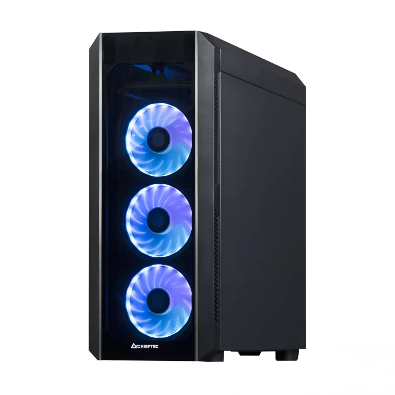 Chieftec Scorpion 3 GL-03B-OP caja Midi Tower, ATX/MicroATX/Mini-ITX, negra, RGB, paneles de cristal