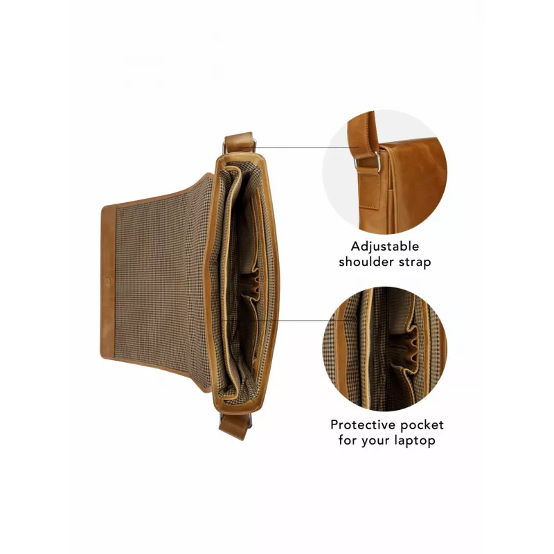 dbramante1928 Marselisborg - 14 inch - Golden tan N.E., bolso mensajero, 35,6 cm (14 inch), correa para el hombro, 1,24 kg
