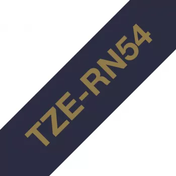 Cinta de etiquetar Brother TZE-RN54 Oro sobre azul marino