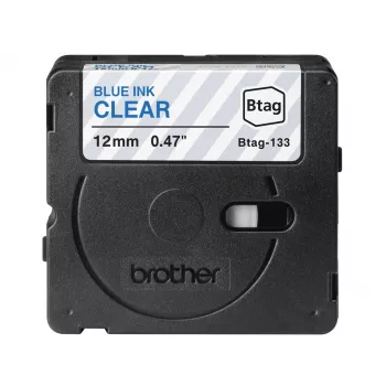 Cinta de etiquetar Brother BTAG-133 Azul sobre Transparente