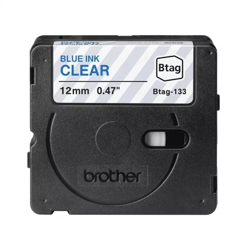 Cinta de etiquetar Brother BTAG-133 Azul sobre Transparente